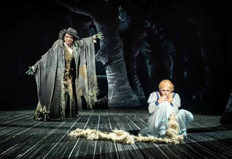 Into The Woods Nicola Hughes (Witch) And Maria Conneely (Rapunzel) Photo Credit Marc Brenner